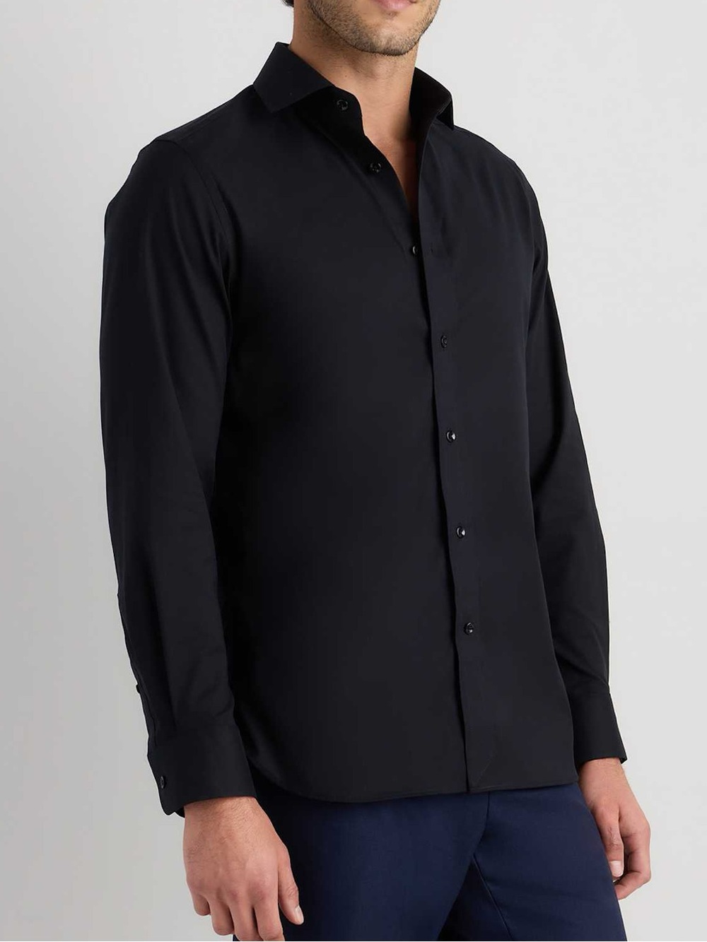 Quince Men Black Organic Cotton Royal Oxford Dress Shirt